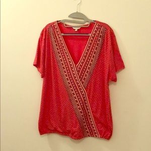 NWOT Lucky Brand wrap short sleeve blouse